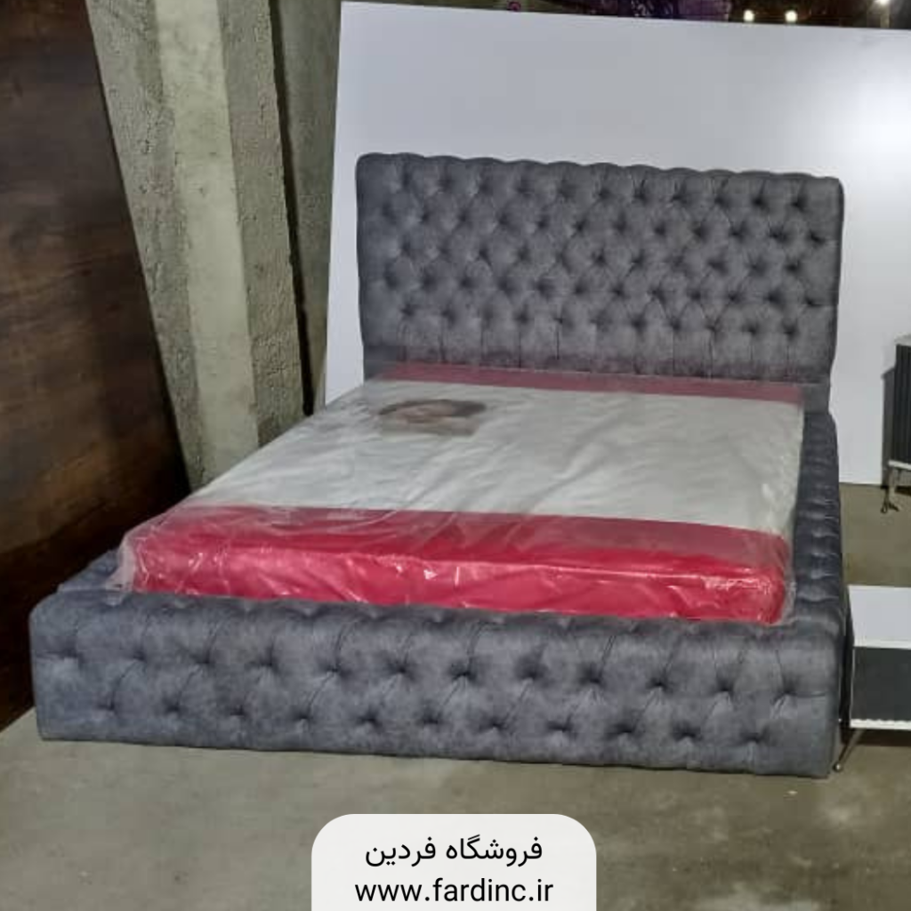 تخت خواب لمسه کاری مدل چستر حجمی مدرن دو نفره